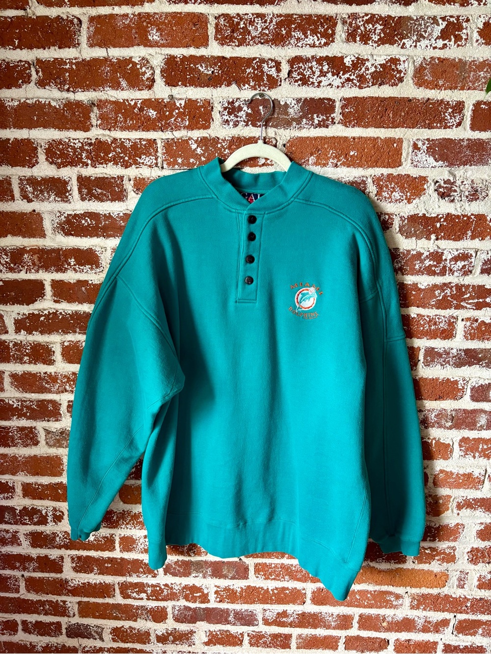 Vintage 90s Miami Dolphins Henley Sweatshirt